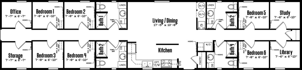 Housing floor plan configuration one