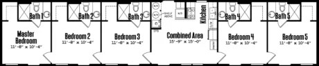 Housing floor plan configuration three